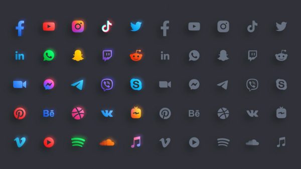 Social Media and Messengers Icons Set – Modern EPS Icons Collection