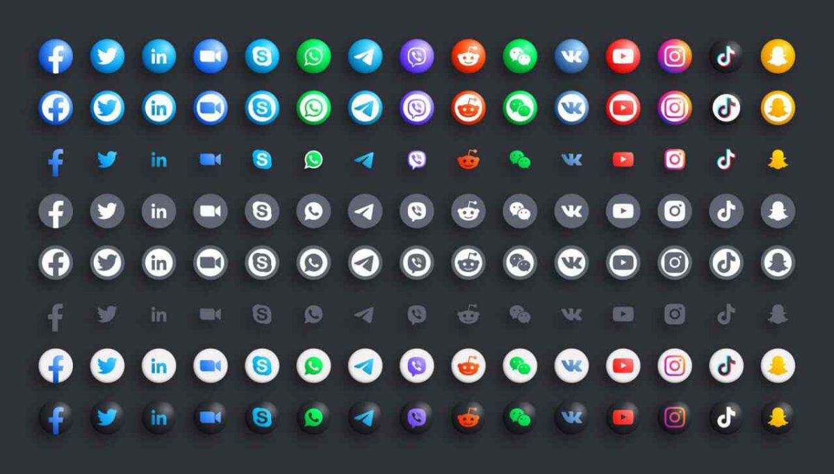 Popular Social Media Icons - Vector Messenger Icons in EPS Format