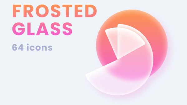 Rosted Glass Icons Set – 64 Beautiful Icons in FIG, PNG, SVG Formats