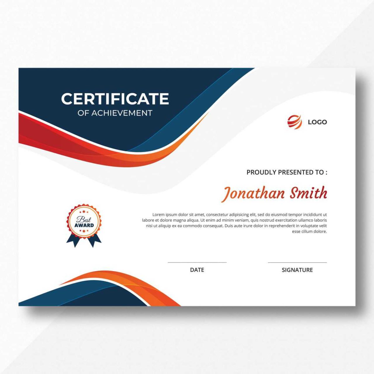 Certificate Design Mockup - PSD File for Customizable Templates