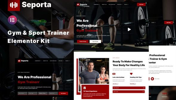 Seporta Elementor Template Kit for Gym & Fitness Websites