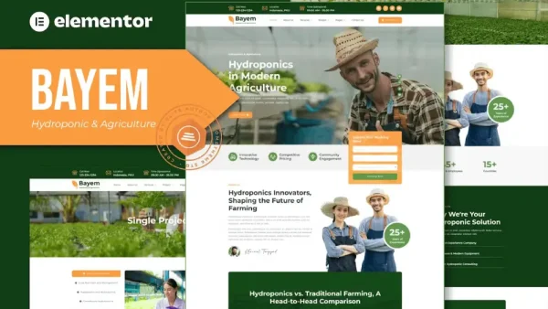 Bayem: Elementor Template Kit for Hydroponic & Agriculture Websites