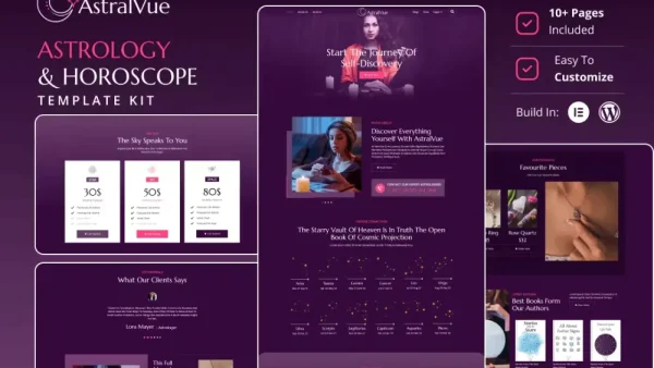 AstralVue: Elementor Template Kit for Astrology & Horoscope Websites