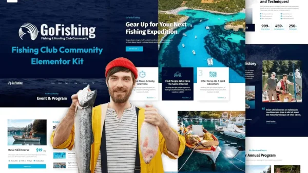 Go Fishing: Elementor Template Kit for Fishing Club & Outdoor Community