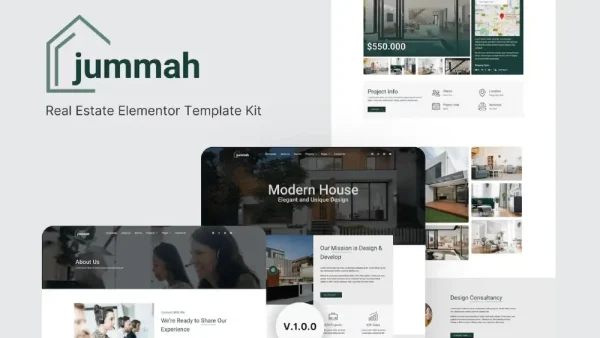 Jummah: Elementor Template Kit for Real Estate and Interior Design