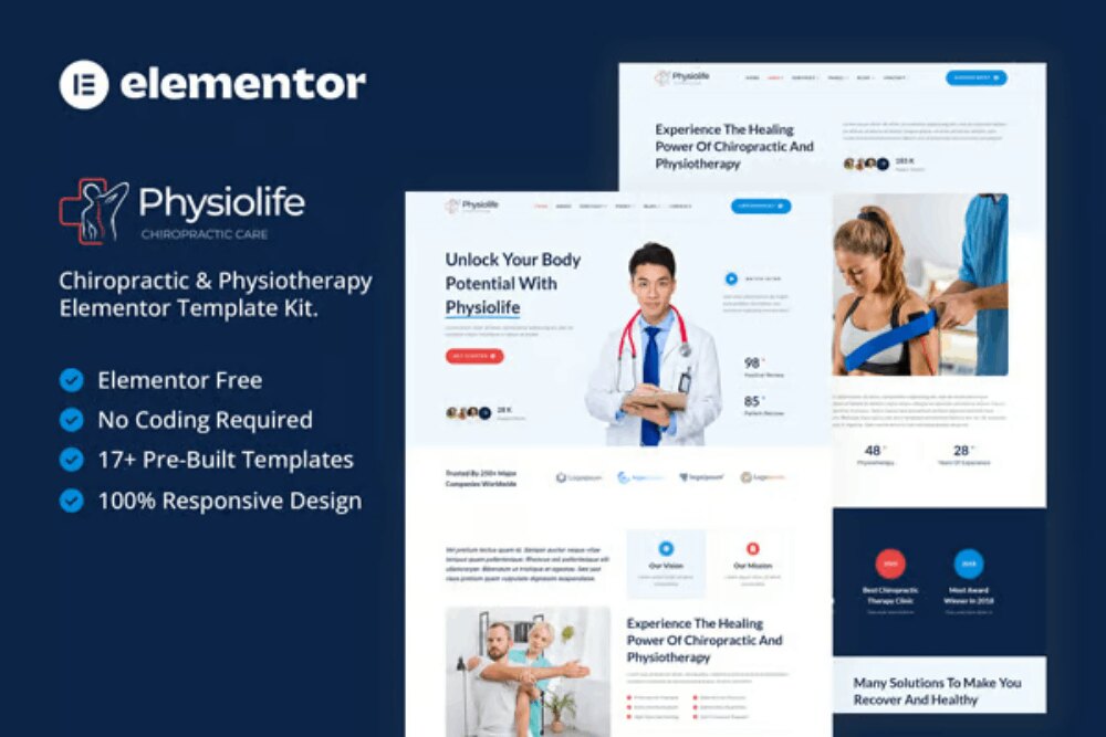 Physiolife: Elementor Template Kit for Chiropractic & Physiotherapy