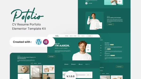 Potolio: Elementor Template Kit for CV Resume and Portfolio