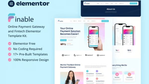 Finable: Elementor Template Kit for Fintech & Payment Gateway