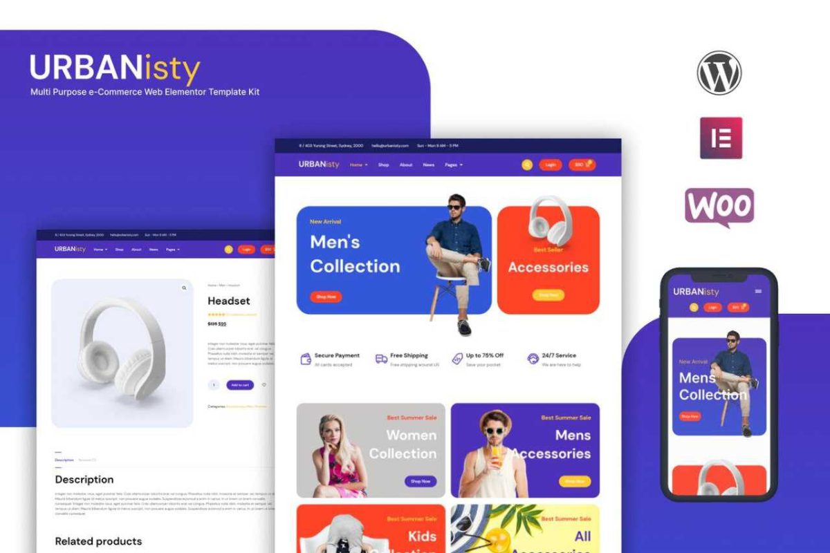 Urbanisty: Elementor Template Kit for Multi-Purpose e-Commerce Websites