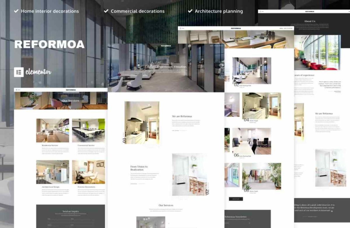 Reformoa: Elementor Template Kit for Architecture & Interior Design