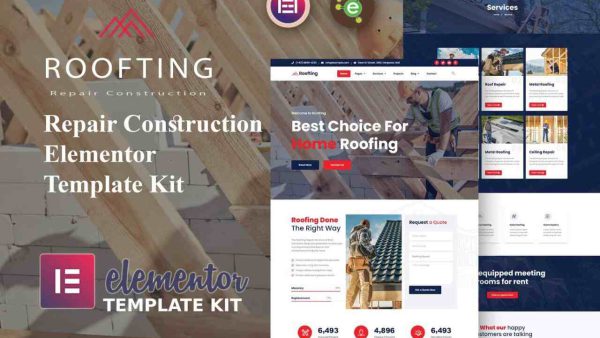 RoofBuild: Elementor Template Kit for Roof Building Elements & Services