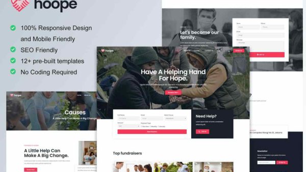 Hoope: Elementor Template Kit for Charity & Donation Websites