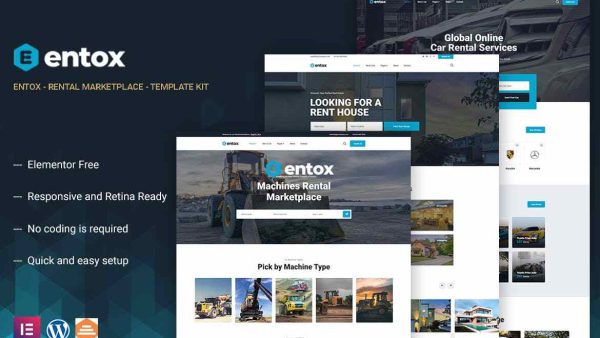 Entox: Elementor Template Kit for Car Rental Marketplaces