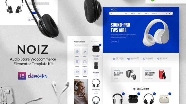 Noiz: Elementor Template Kit for Audio Stores with WooCommerce