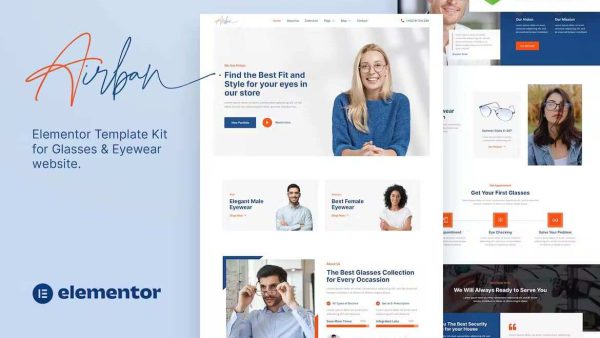 Airban: Elementor Template Kit for Glasses & Eyewear Shops