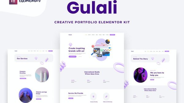 Gulali: Creative Portfolio Elementor Template Kit for Designers & Artists