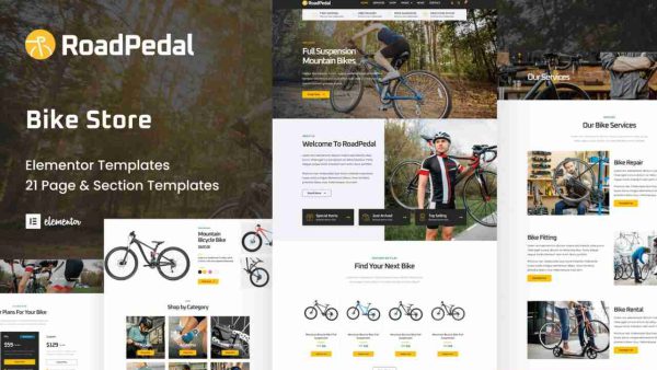 RoadPedal: Elementor Template Kit for Bike Shops & Cycling Stores