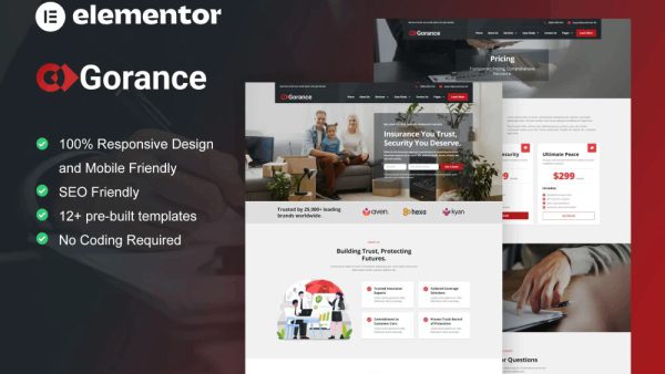 Gorance: Elementor Template Kit for Insurance Agency Websites