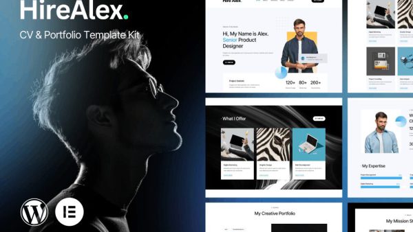 HireAlex: CV & Portfolio Elementor Template for Creatives