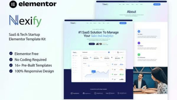 Nexify: Elementor Template Kit for SaaS & Tech Startups