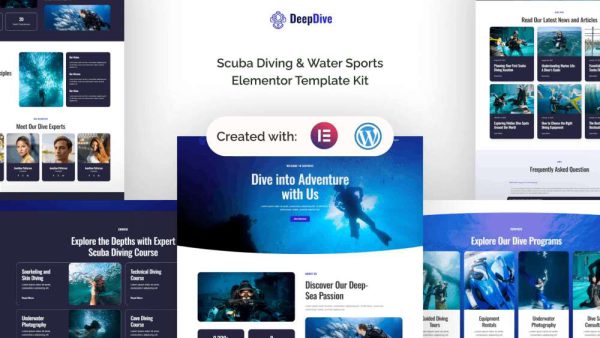 Deepdive: Scuba Diving Elementor Template Kit for Water Sports Websites