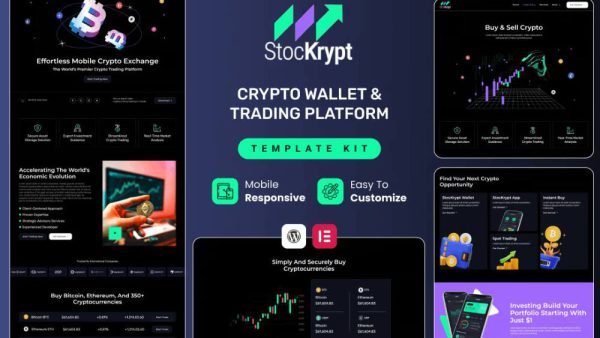 Stockrypt: Elementor Template Kit for Online Trading & Investment