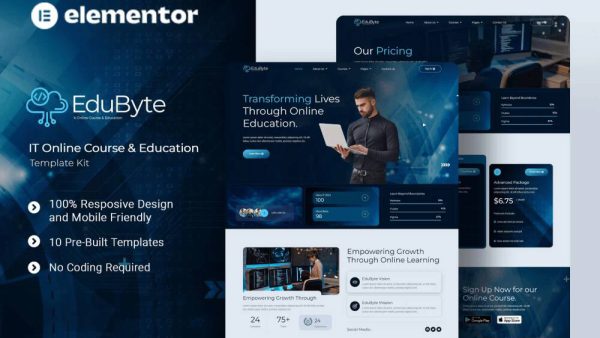 EduByte: Elementor Template Kit for IT Online Course & Education