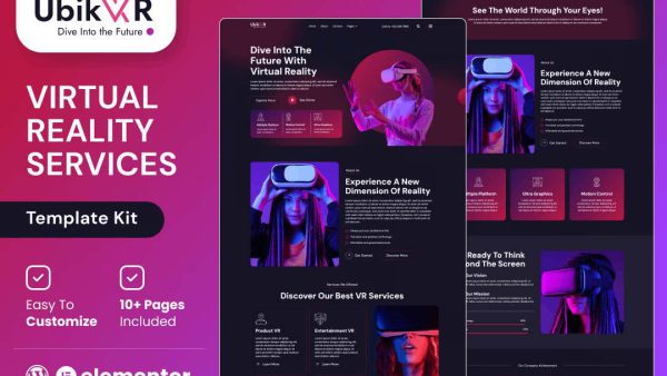 UbikVR: Elementor Template Kit for Virtual Reality Service Providers