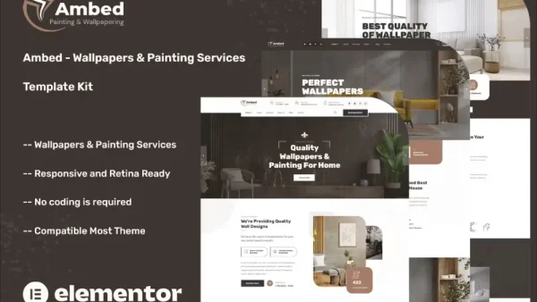 Ambed: Template Kit for Wallpapers & Painting Services with Elementor