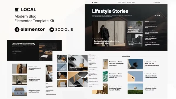 Local: Elementor Template Kit for Modern Blog & Magazine Websites