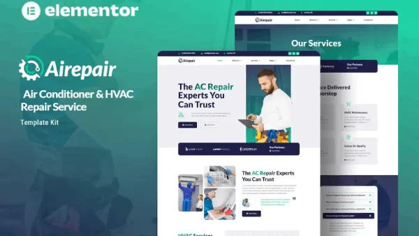 Airepair – Elementor Template Kit for HVAC & AC Repair Services