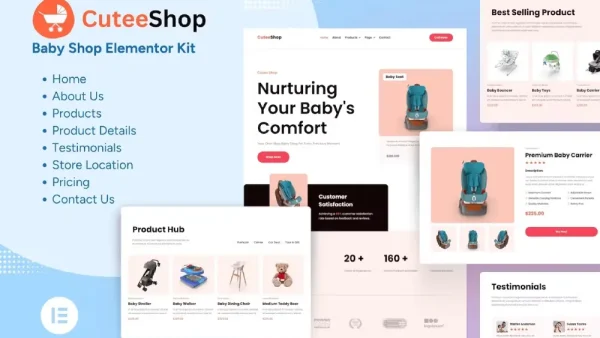 CuteeShop – Elementor Template Kit for Kids & Baby Ecommerce Store