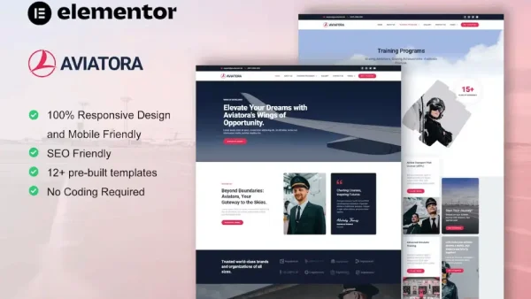 Aviatora – Elementor Template Kit for Aviation & Flight School Services