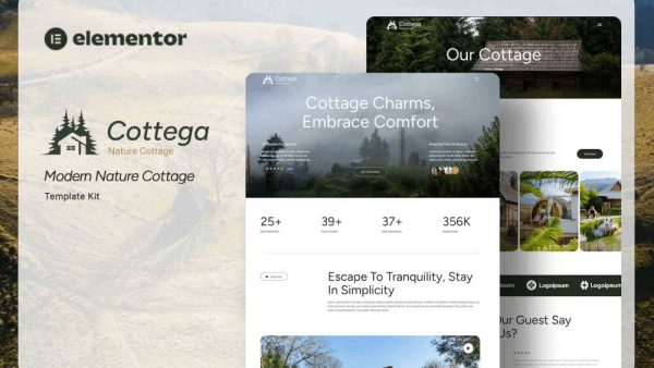 Cottega: Elementor Template Kit for Modern Nature Cottages