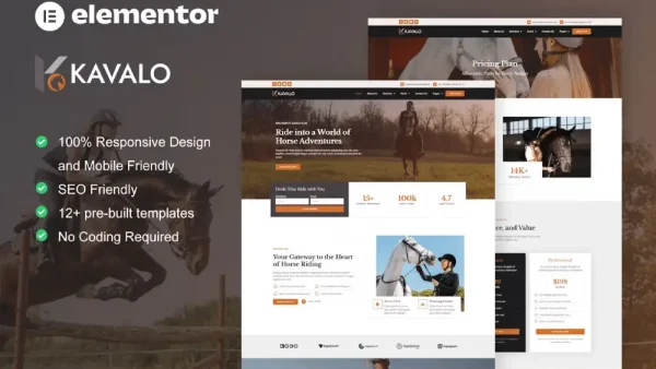 Kavalo: Elementor Kit for Horse Riding Clubs & Equestrian Websites