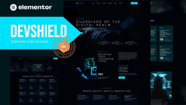 Devshield: Elementor Pro Template Kit for Cybersecurity Services