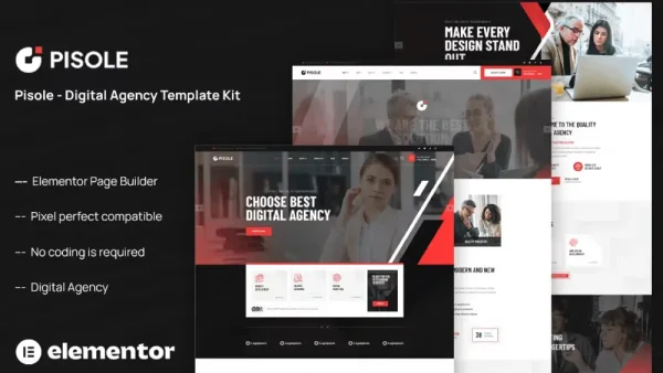 Pisole: Elementor Template Kit for Digital Agencies & Web Design