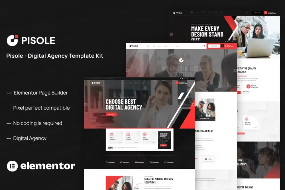 Pisole: Elementor Template Kit for Digital Agencies & Web Design