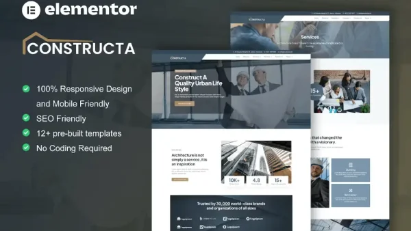 Constructa – Elementor Template Kit for Construction & Building Services