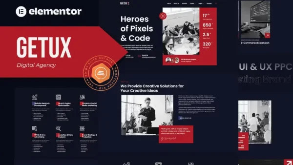 Getux – Elementor Template Kit for Modern Digital Agency Websites