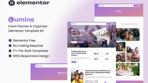 Lumina: Elementor Template Kit for Event Planning & Organizing