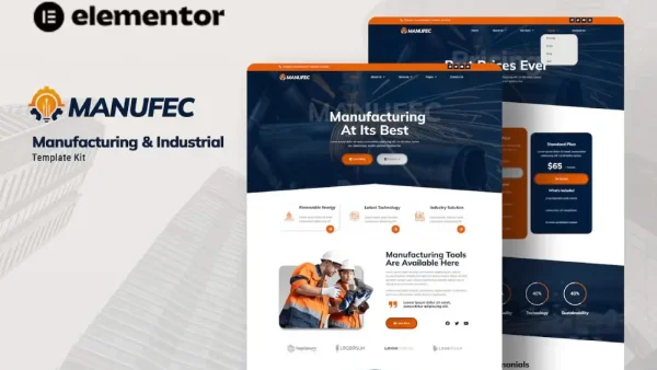 Manufec: Elementor Template Kit for Manufacturing & Industrial Websites