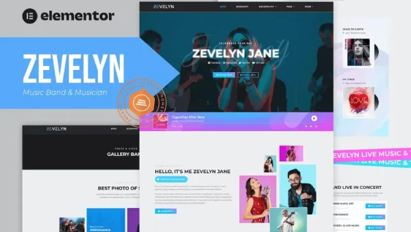 Zevelyn: Elementor Template Kit for Music Bands & Musicians