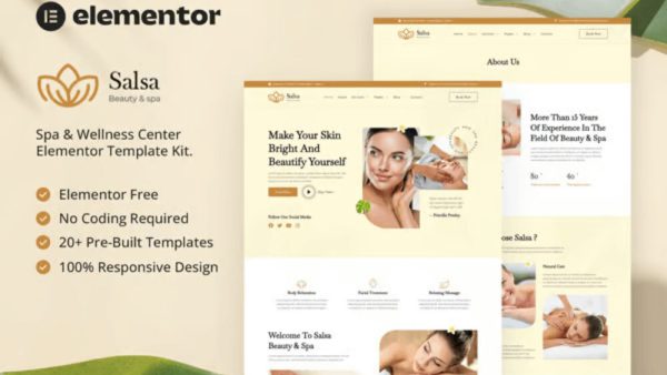 Salsa: Elementor Template Kit for Beauty & Spa Services