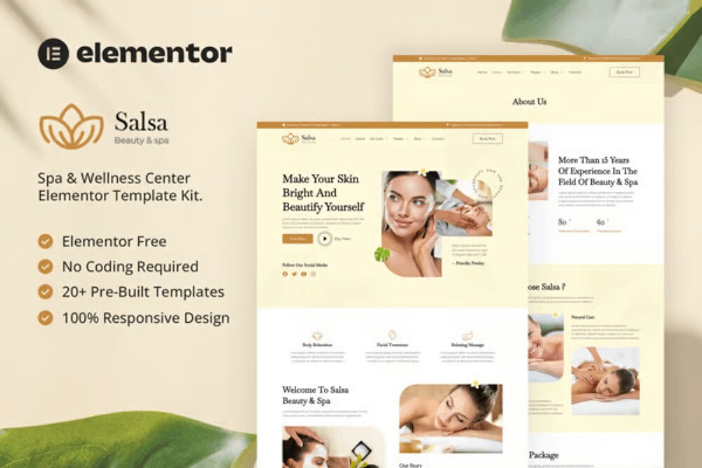 Salsa: Elementor Template Kit for Beauty & Spa Services