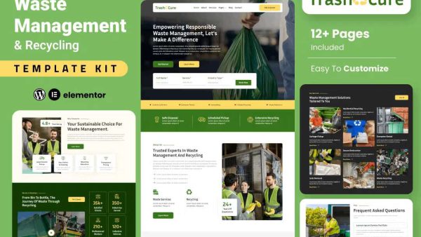 TrashCure: Elementor Template Kit for Waste Management & Recycling Services