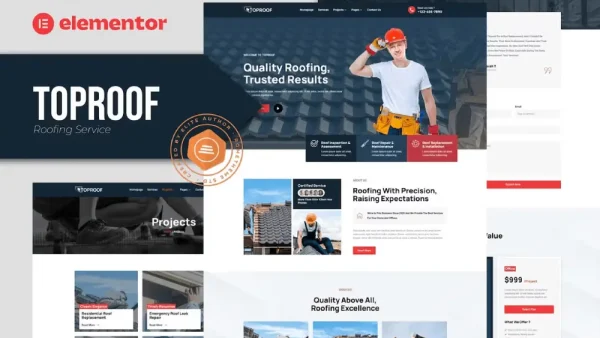 Toproof: Elementor Template Kit for Roofing Services