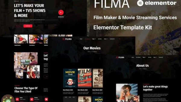 Film Maker: Elementor Template Kit for Movie Streaming & Production Services