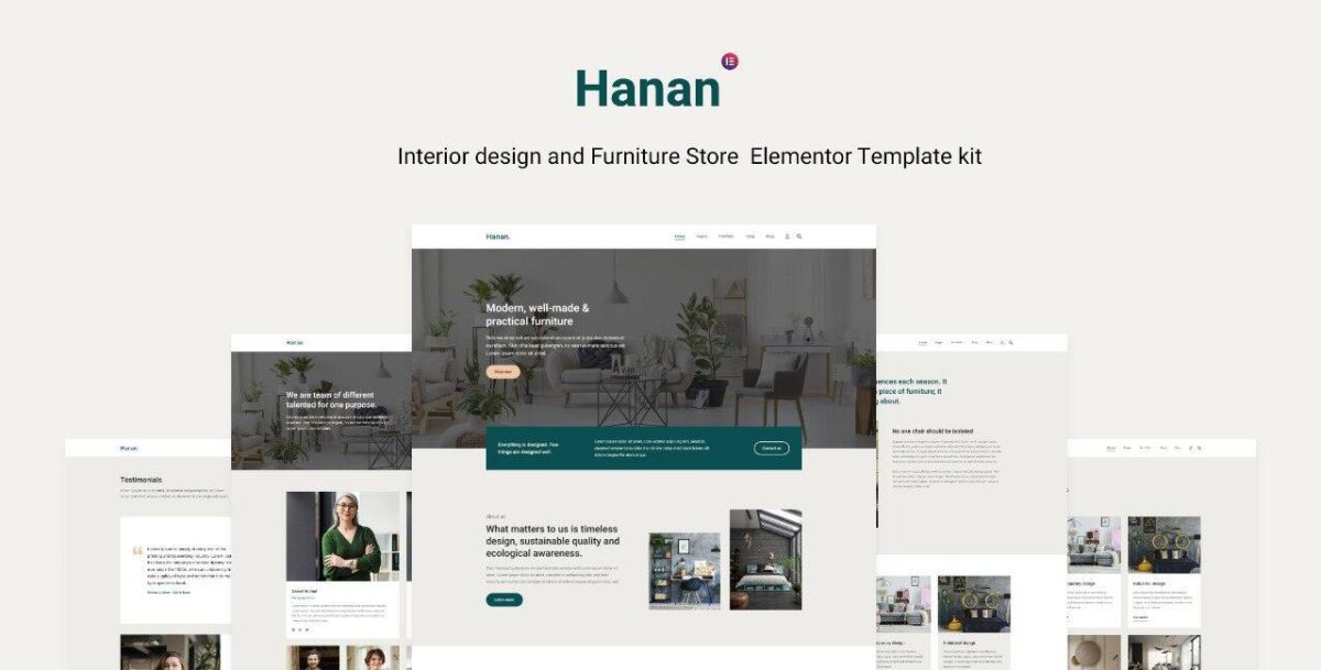 Hanan: Elementor Template Kit for Interior Design & Furniture Stores