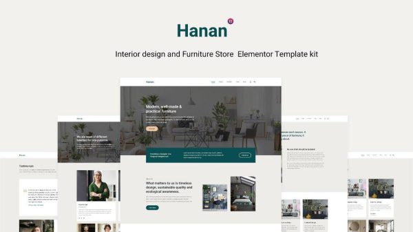 Hanan: Elementor Template Kit for Interior Design & Furniture Stores